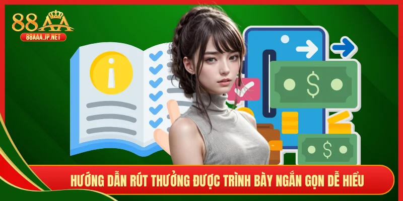 Hướng dẫn rút thưởng được trình bày ngắn gọn dễ hiểu
