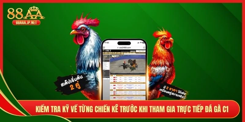 Kiểm tra kỹ về từng chiến kê trước khi tham gia trực tiếp đá gà C1